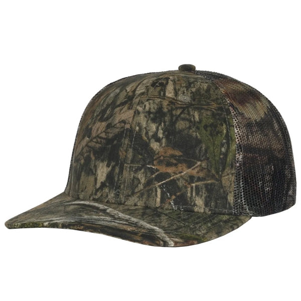 Outdoor Cap Structured Canvas Camo Trucker Hat with Patch