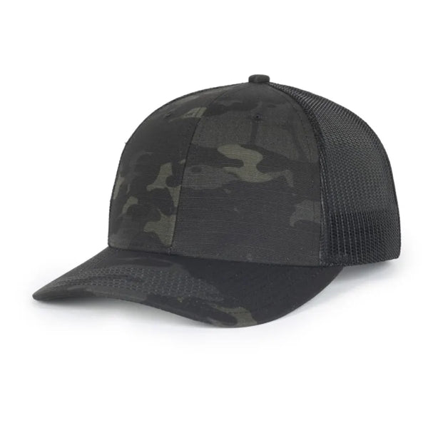 Outdoor Cap Structured Canvas Camo Trucker Hat with Patch