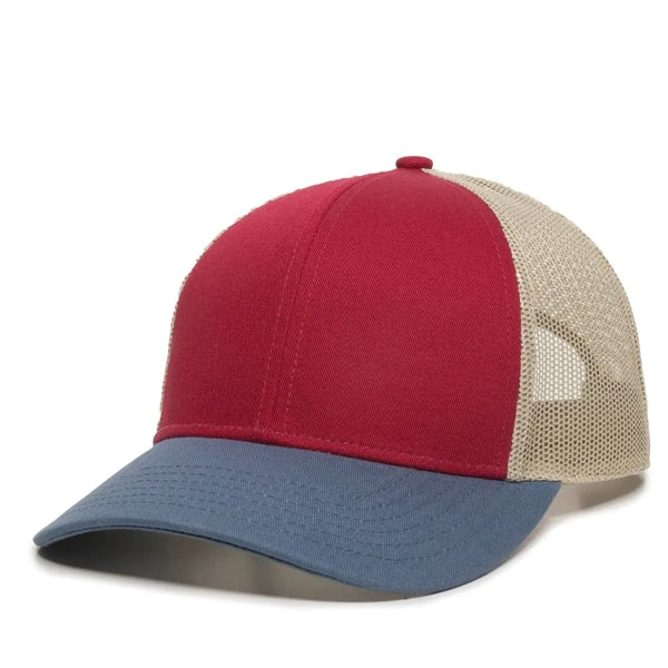 Outdoor Cap Low Profile Structured Trucker Hat with Patch