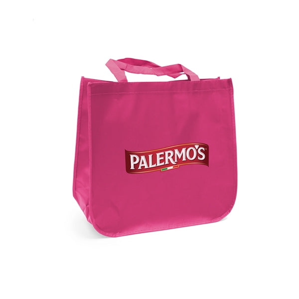 Large laminated Grocery Tote with heat transfer logo