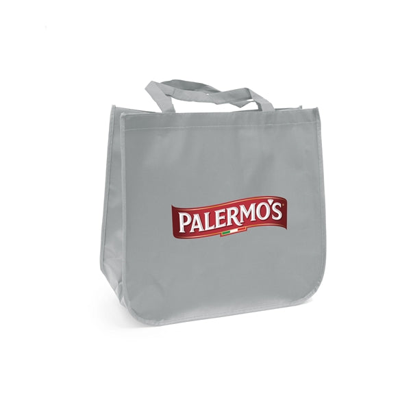 Large laminated Grocery Tote with heat transfer logo