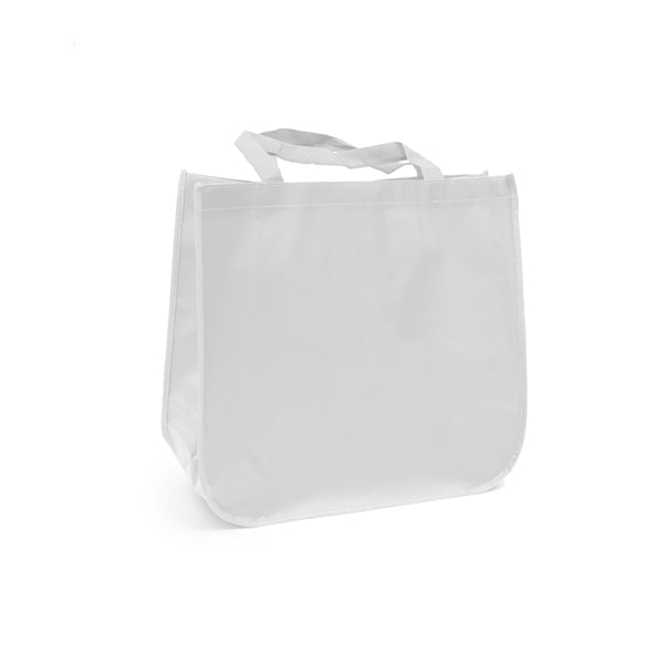 Large laminated Grocery Tote with heat transfer logo