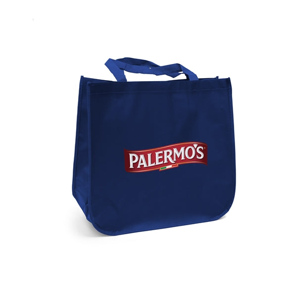Large laminated Grocery Tote with heat transfer logo