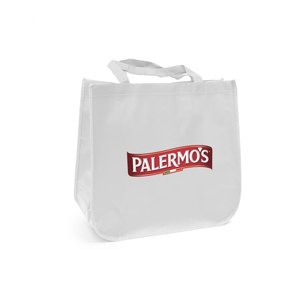 Large laminated Grocery Tote with heat transfer logo