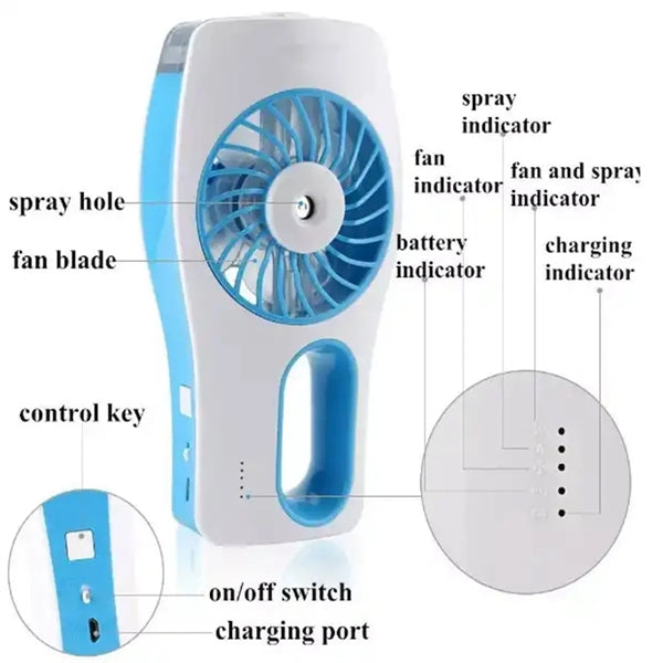 Portable Misting Fan With Large Water Tank