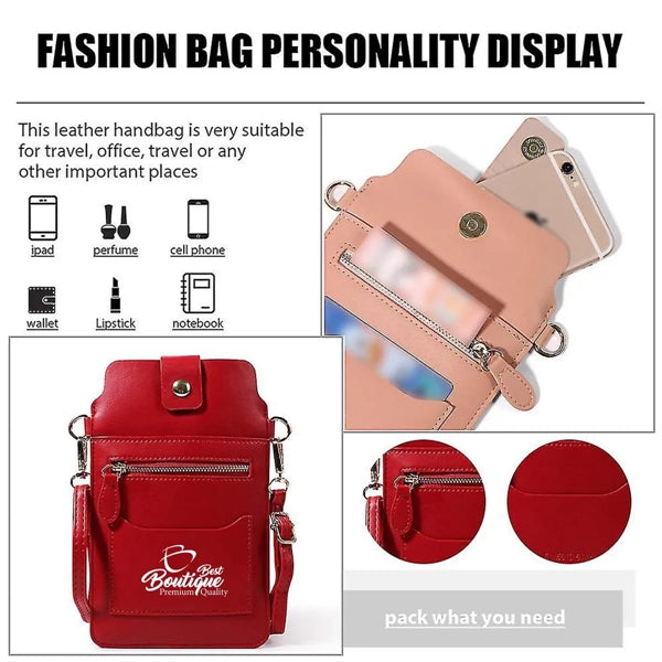 Multifunction clear touch screen Crossbody Purse