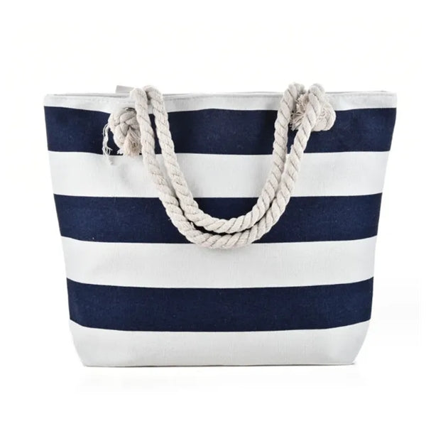 Cotton Canvas Boat Tote-13 1/2" H x 17 1/2" W x 6 1/4" D