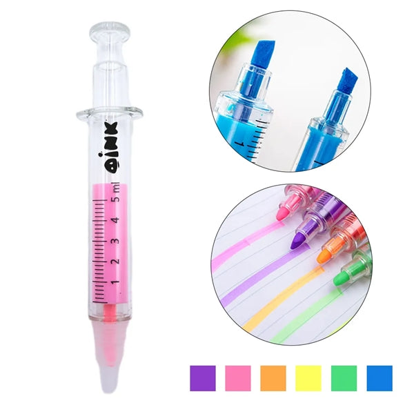 2 in 1 Syringe Highlighter and Ballpoint Pen