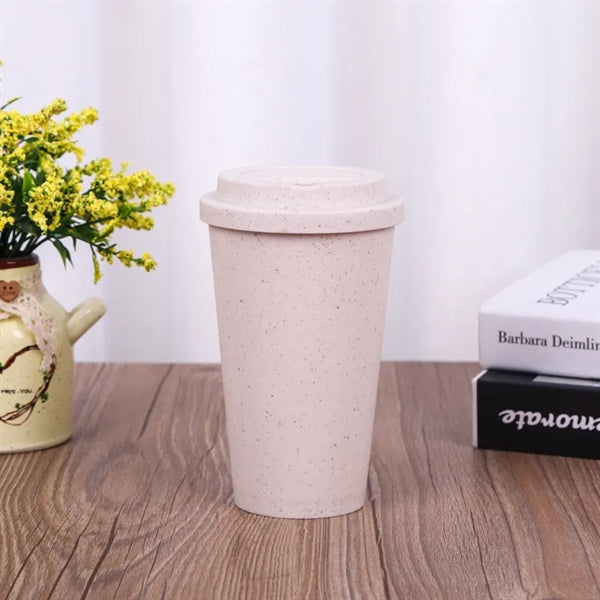 Sustainable Wheat Straw 12oz Travel Coffee Tumbler w/ Lid