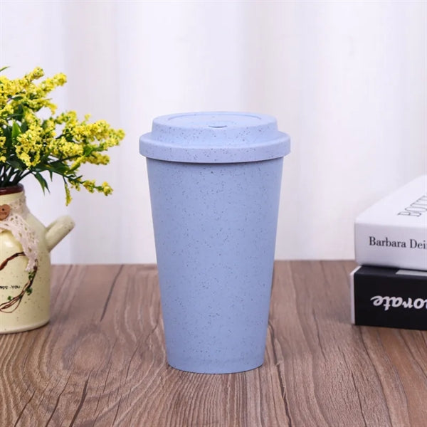 Sustainable Wheat Straw 12oz Travel Coffee Tumbler w/ Lid
