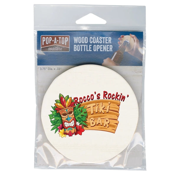1 Pk. Pop-A-Top Opener Coaster in Poly Bag