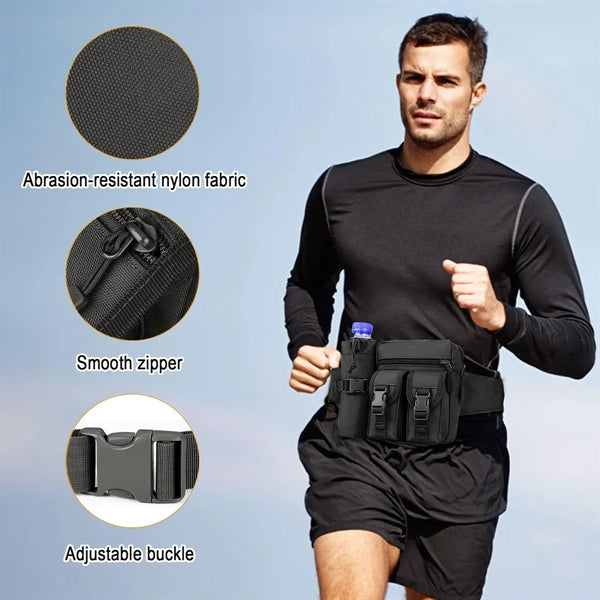 Military Tactical Waist Bag with Water Bottle Holder