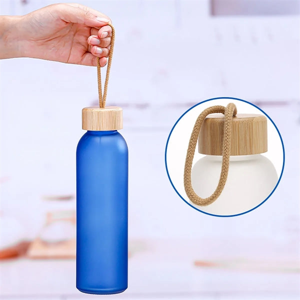 17oz Glasses Water Bottle with Bamboo Lid