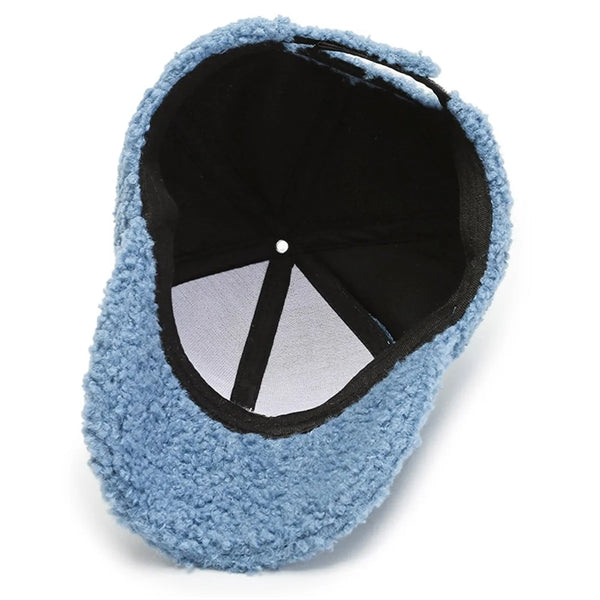 Adjustable Autumn Winter Lamb Hair Cap Warm Baseball Hat