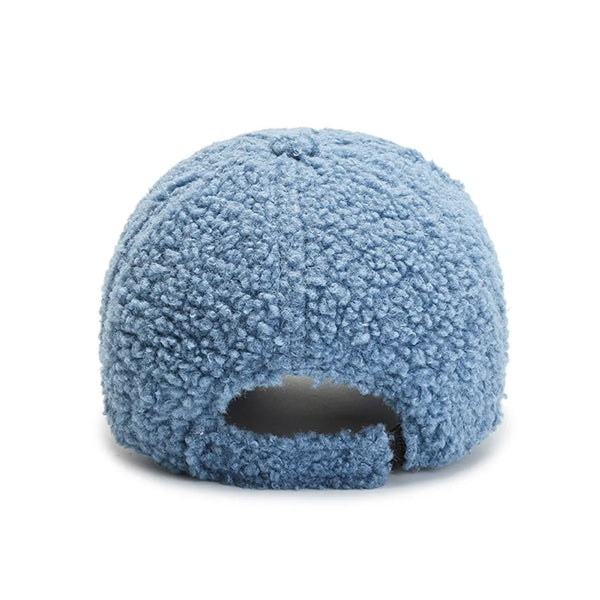 Adjustable Autumn Winter Lamb Hair Cap Warm Baseball Hat