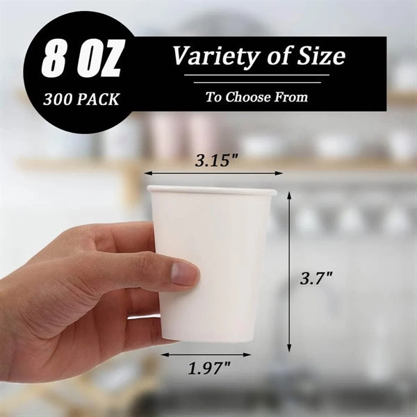 8 Oz Disposable Coffee Beverage Drinking Paper Cup