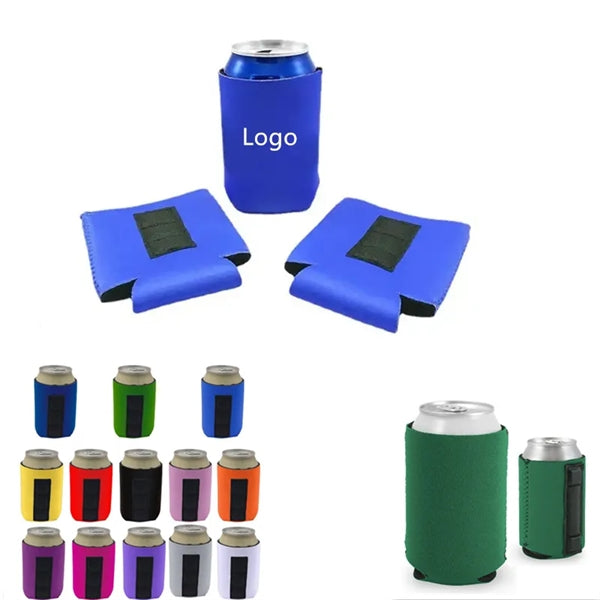Beer Can Cooler Sleeve with Magnetic Strip