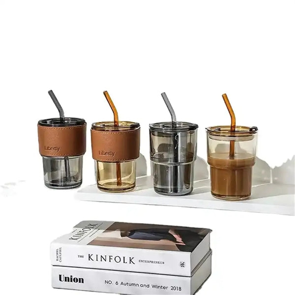 400ML Glass Coffee Protective Sleeve Mug