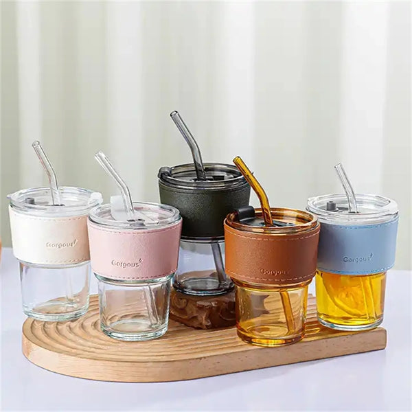400ML Glass Coffee Protective Sleeve Mug