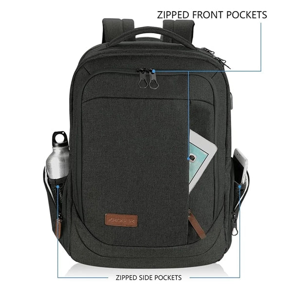 Large Business College Laptop Travel Backpack With USB Port