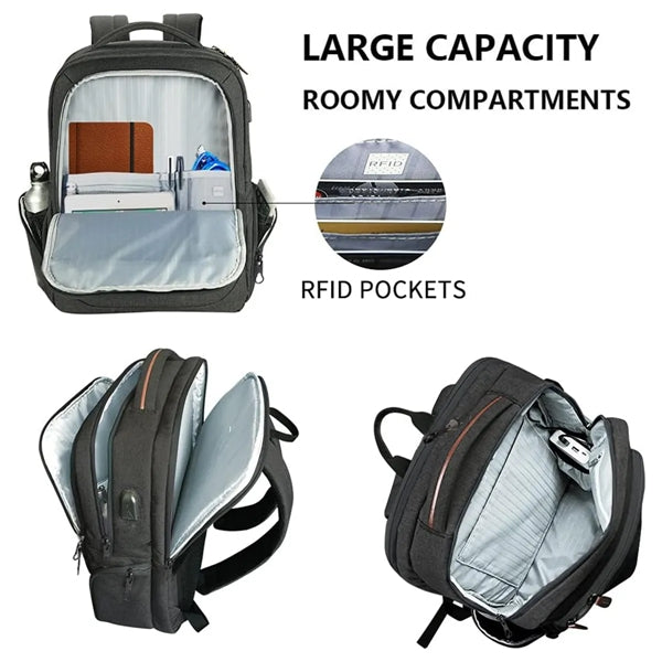 Large Business College Laptop Travel Backpack With USB Port