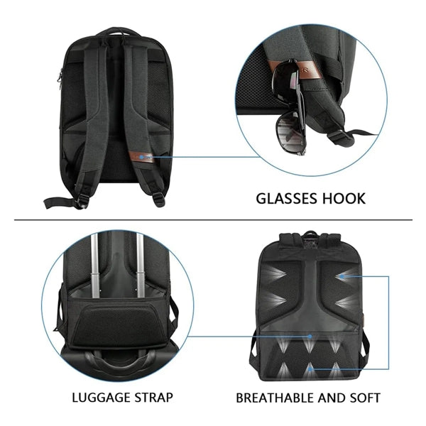 Large Business College Laptop Travel Backpack With USB Port