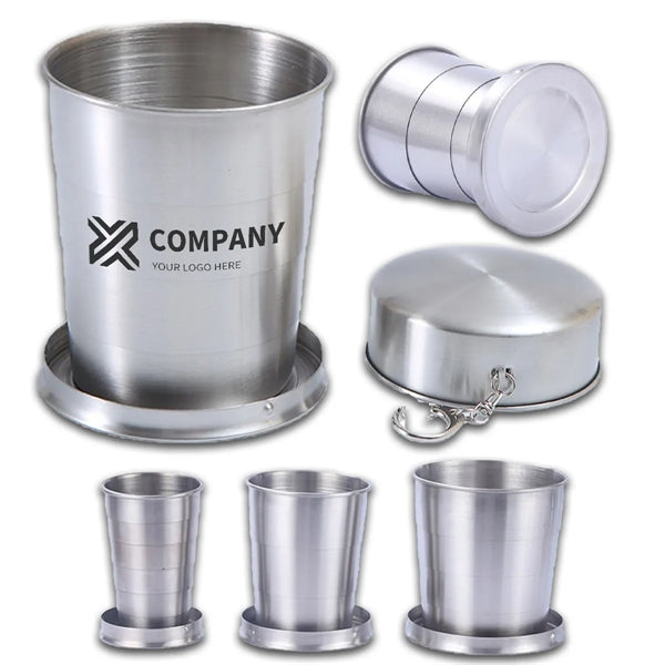 Outdoor Travel Stainless Steel Collapsible Cup Keychain
