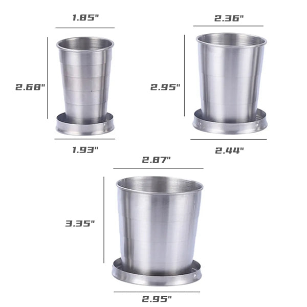 Outdoor Travel Stainless Steel Collapsible Cup Keychain