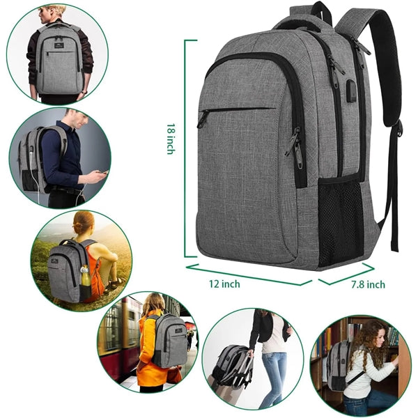 Travel Laptop Backpack with USB Charging Port