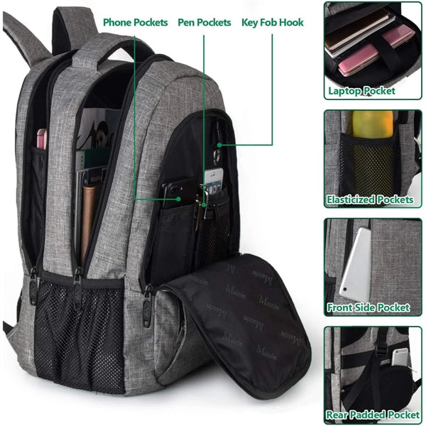 Travel Laptop Backpack with USB Charging Port