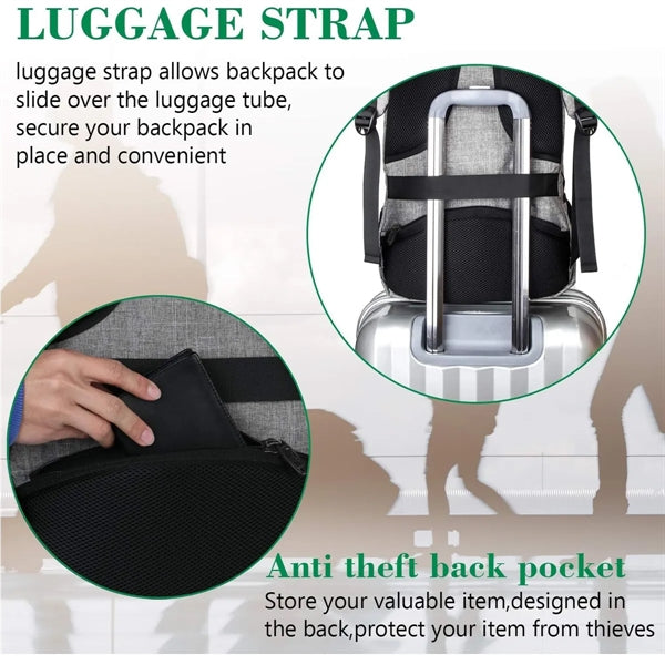 Travel Laptop Backpack with USB Charging Port