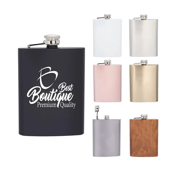 8oz Stainless Steel Engraved Personalized Flask