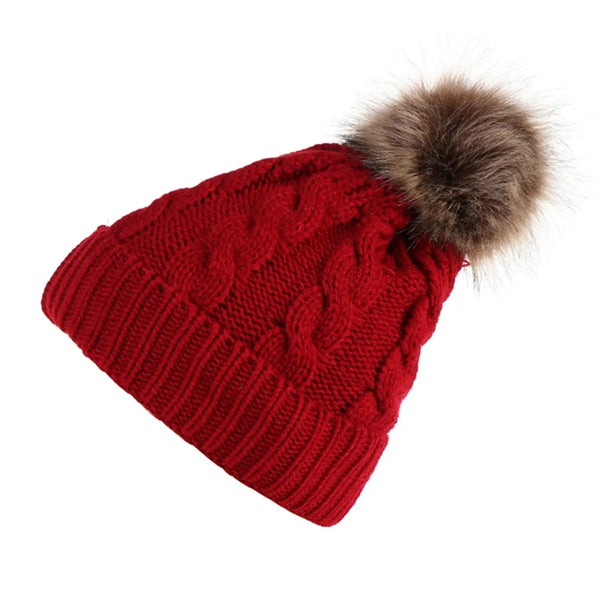 Winter Knit Crossed Soft Warm Ribbed Hat Beanie