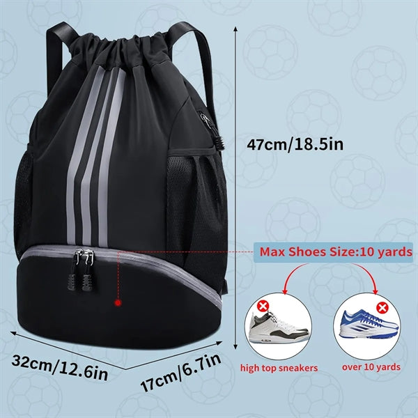 Drawstring Waterproof Basketball Soccer Sports Gym Backpack