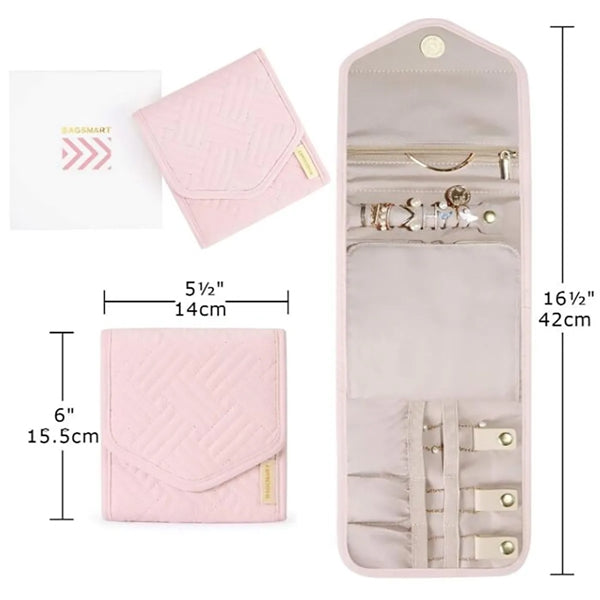 Travel Jewelry Organizer Case Foldable Roll