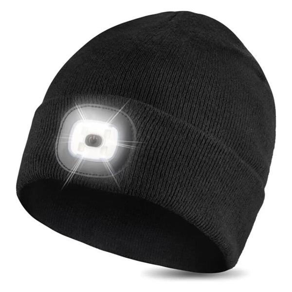 Unisex USB Charging Beanie Hat Cap with LED Light