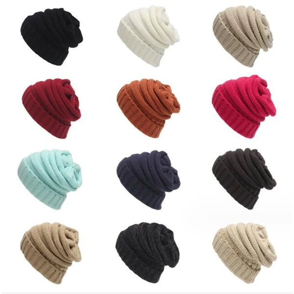 Unisex Winter Warm Cable Knit Slouchy Skull Beanie Cap Hat