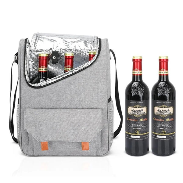 Portable Three Bottles Red Wine Cooler Insulated Bag