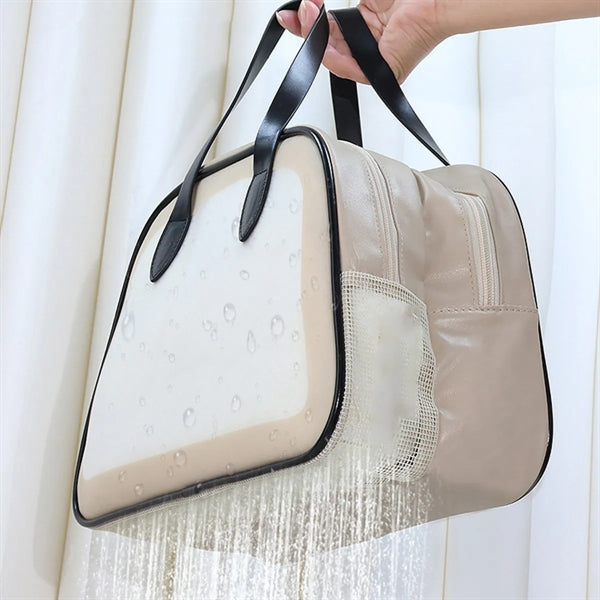 Dry Wet Toiletry Bag Clear Travel Makeup Pouch with Handle