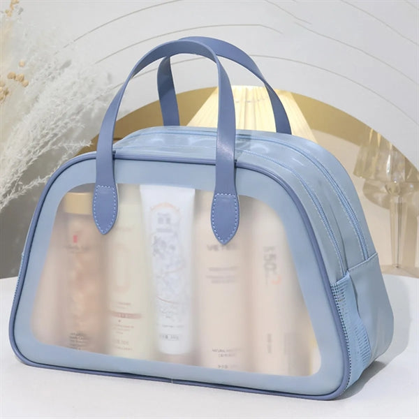 Dry Wet Toiletry Bag Clear Travel Makeup Pouch with Handle