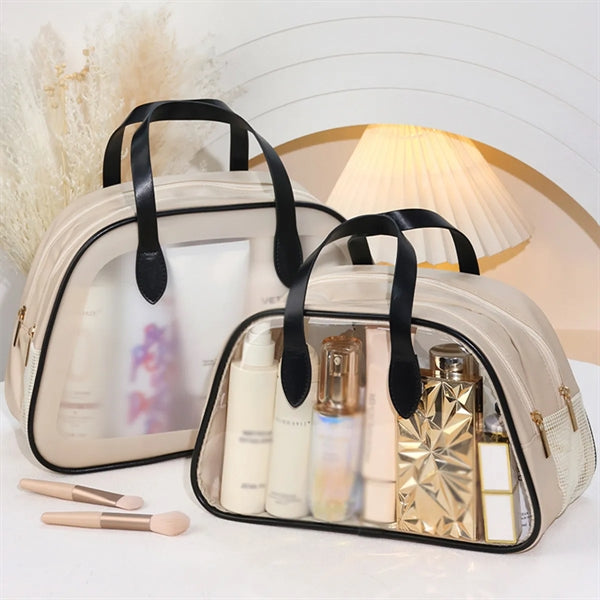 Dry Wet Toiletry Bag Clear Travel Makeup Pouch with Handle