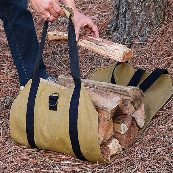 Portable Outdoor Wood Srorage Bag Waterproof Firewood Tote