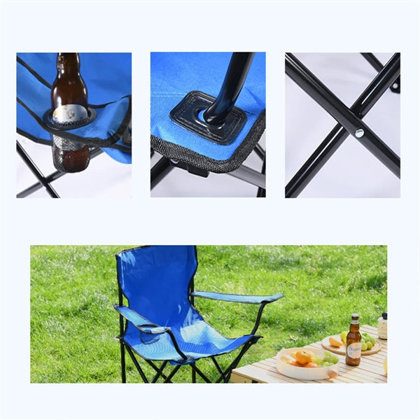Outdoor Folding Camping Captains Chair With Carrying Bag