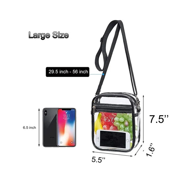 Clear Transparent PVC Crossbody Stadium Bag