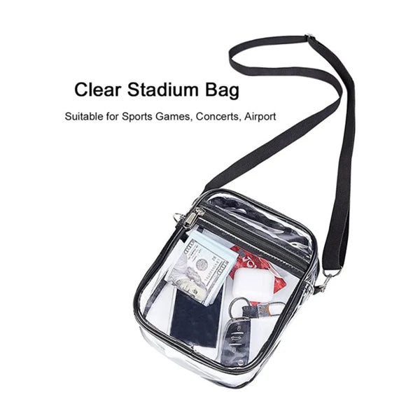 Clear Transparent PVC Crossbody Stadium Bag