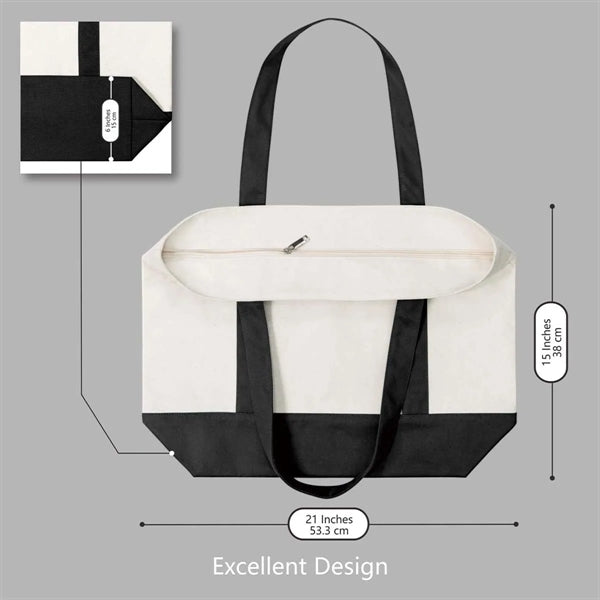 Custome Stylish Durable Canvas Tote Bag with External Pocket