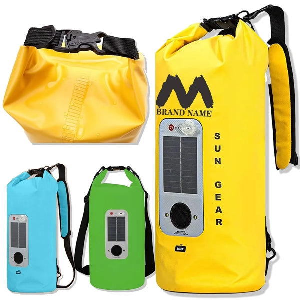 20 L Waterproof Roll Top Storage Dry Bag With Speaker LED