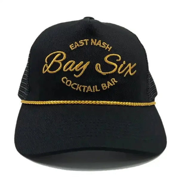 6 Panel Cotton Trucker Caps With Rope