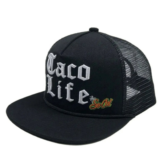 Flat Bill Trucker Hat with Rope