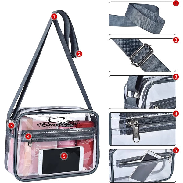 Stadium Approved Clear Crossbody Shoulder Bag